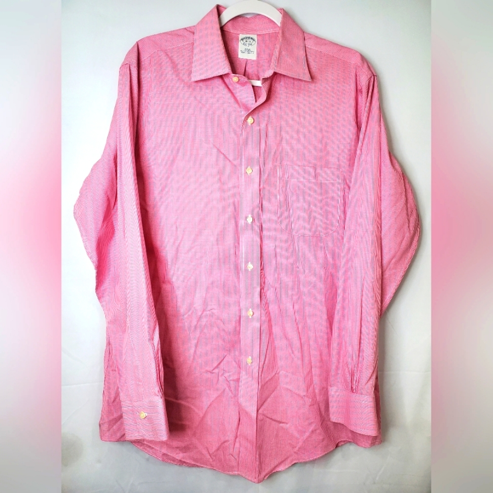 Brooks Brothers Pink Dress Shirt Slim Fit Non Iron Size 16-33